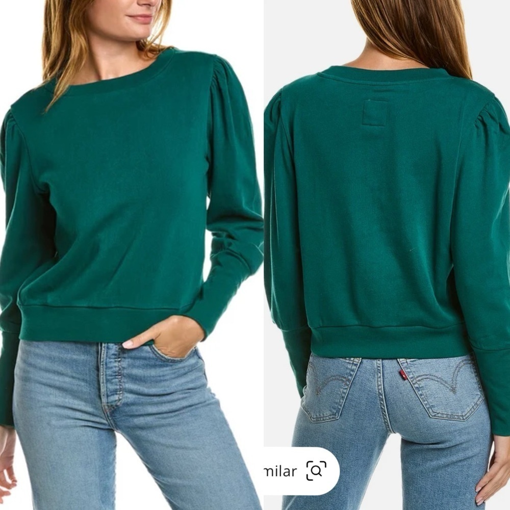 Chaser emerald green puff sleeve pullover